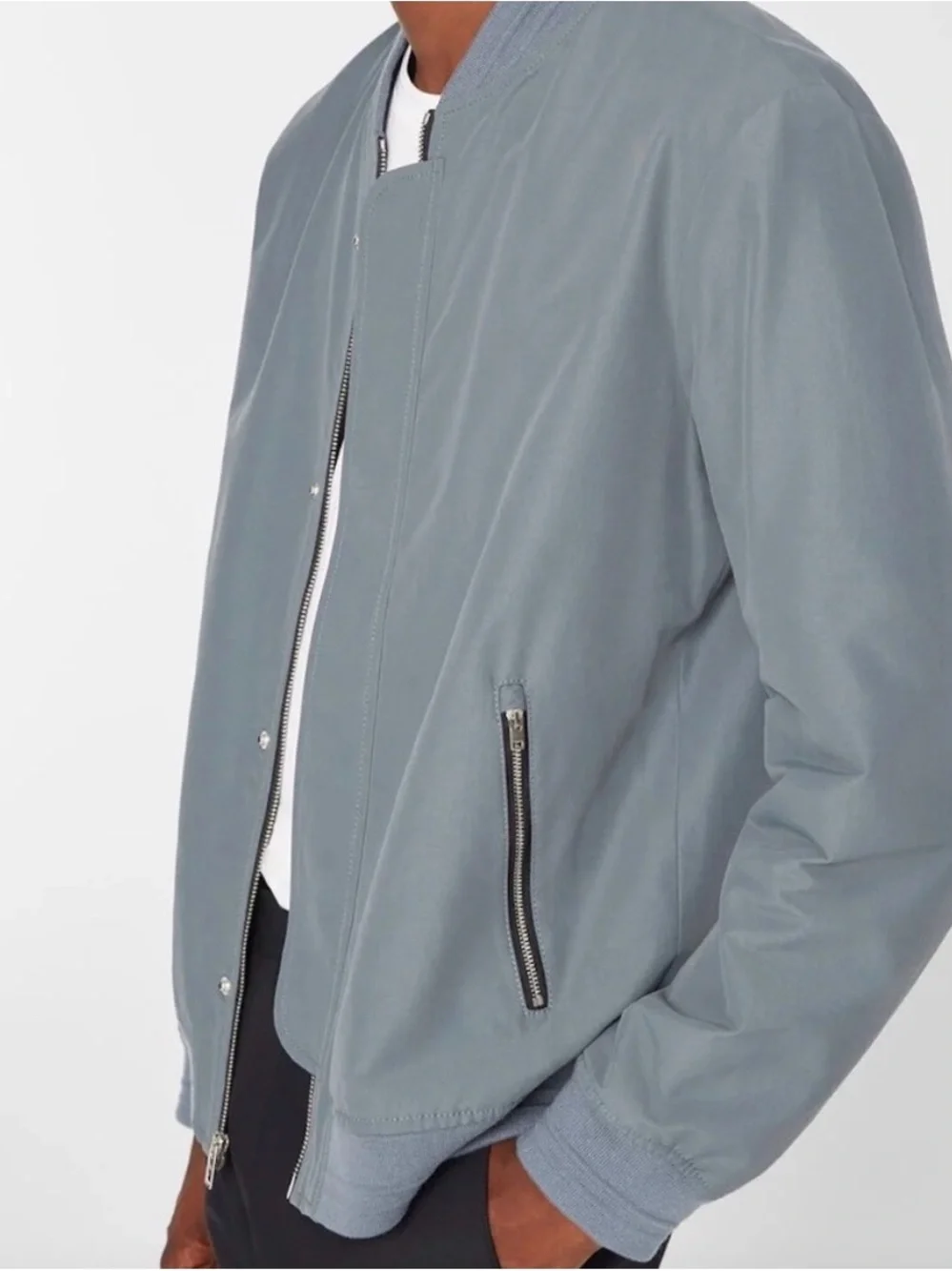 Club Monaco Slate Grey Bomber Jacket